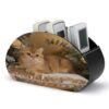 NLLZZ Golden Cat PU Leather Remote Control Holder with 5 Compartments