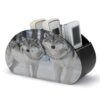 NLLZZ Gray Wolves PU Leather Remote Control Holder with 5 Compartments