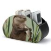 NLLZZ Otter PU Leather Remote Control Holder with 5 Compartments