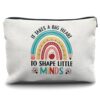Nogrit Teacher Tote, Makeup Cosmetic Bag - 'It Takes a Big Heart' - Gifts for Teachers