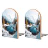 Non-Skid Wooden Bookends Wood Book Ends for Heavy Books Book Stand