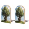 Non-Skid Wooden Bookends Wood Book Ends for Heavy Books Book Stand