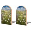 Non-Skid Wooden Bookends Wood Book Ends for Heavy Books Book Stand