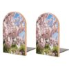 Non-Skid Wooden Bookends Wood Book Ends for Heavy Books Book Stand