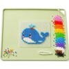 Non-Slip Silicone Fuse Beads Mat, Raised Edge Craft Melty Bead Tray, Compatible with Perler Beads Pegboards, Heat-Resistant Workspace Accessories for Kids DIY Pixel Art Crafts