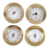 NonMiFyR 4 Pieces Barometers Meter Boat Barometers Clock Thermometer Hygrometer Kit Brass Shell Acrylic Lens Suitable for Ship Yacht Sailing Home Office