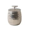 NonMiFyR Storage Container Agate Jar Organizer Canister Box With Lid Aluminum Frame Faceted Pattern Look Suitable for coffee table display bookshelf styling home decoration