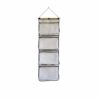 NonMiFyR Wall Hanging Organizer Over Door Closet Storage Bag Mesh Pocket Wall Organizer Hanging Bag Cotton Linen with Wooden Rod Suitable for Student dorms, Black
