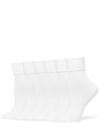 no nonsense Women's Cotton Basic Cuff Sock, White - 6 Pair Pack, One Size