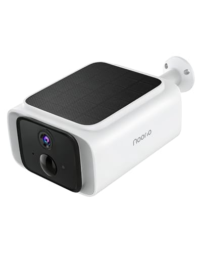 Noorio 2K Solar Security Camera, Wireless Security Camera Outdoor, Continuous Power, 2.4/5G WiFi Camera, Alexa, Support SD Card/Cloud Storage for Outdoor Surveillance