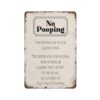No Pooping Poster Sign Wall Art,Funny Decor Office Work Coworker Bathroom Restroom Toilet Powder Room Potty Humor Retro Metal Tin Vintage Aluminum for Home Coffee 8″*12″"