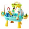 NOPROB 2027 Upgraded Toddlers 1-3 Water Table with Electric Pump, Kids Water Table with Faucet Play Food Accessories Fishing Toy, Kitchen Play Sink Toys for Girl Boy Age 3+ (Blue)