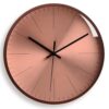 Nordic Modern Solid Wood Wall Clock Round Quartz Home Decor Rose Gold A 12 inch