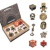 NORDISTRICT 9PCS Metal Brain Teaser Puzzle Set, 3D Disentanglement Interlocking IQ Brain Puzzles for Adults & Teens, Fidget Desk Toy, Stress Relief Gift for Birthday, Christmas, Holiday & Family Party