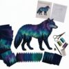 Northern Lights Wildlife DIY Patchwork Kit, Creative Fabric Craft Sewing Kit for Adults, Handmade Home Decor Project, Relaxing DIY Art Activity, Unique Gift for Craft Lovers，Humpback Whale (Wolf)