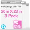 Nortix Flip Chart Paper, Sticky Easel Pads, Chart Paper for Teachers,Super Adhesive & Bleed-Resistant, Large Self-Stick Easel Paper for Classroom/Office, 20 x 23 inch, 30 Sheets/Pad, 3 Pads