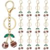 Nosiny 12 Pack Football Cherry Keychains, Cute Football Keychain Set with Cherry Design, Sports Team Gifts, Key Ring for Bags Backpack Team Party Favors