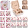 Nosiny 12 Pack Quinceanera Party Favor Gifts for Guests Travel Jewelry Case Princess Sweet 15th Thank You Gifts, Small Jewelry Boxes PU Leather Earring Organizer for Women 15th Birthday Party Favors
