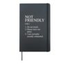 Not Friendly Definition Meme Socially Exhausted Sarcastic Hardcover Journal, Black