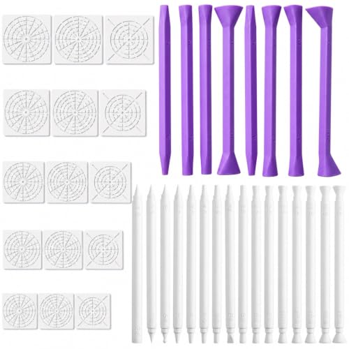 Novabright 24 Pcs Mandala Dotting Tools Set with 15 Mandala Stencils Dot Art Painting Kit with 16 Double-Ended Dotting Tool 8 Ellipse & Teardrop Tools for Nail, Rock Painting, Canvas, Acrylic Art
