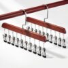 Novabright 2 Pcs Closet Organizer with 10 Clips Wooden Hat Rack for Closet, Space-Saving Hanging Organizer, Multipurpose Storage Display Accessory for Beanies, Ties, and Socks (Brown)