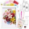 Novabright DIY Dried Flower Crushed Glass Art Kit for Adults Beginners, Sea Glass Mosaic Resin Craft Set for Home Decor, Wedding Gifts Handmade Boho Home Bedroom Office Bookshelf Table Decoration