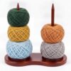 Novabright Extra Large Wooden Yarn Holder for Knitting and Crocheting, Large Double Yarn Holder Easy Install and Operate Crochet Spinner for Craft Enthusiasts Knitting Lovers Beginners