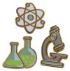 Novel Merk Science & Chemistry Icons Lapel Pin, Hat Pin & Tie Tack Set with Clutch Back (Mixed 3-Science)