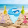 NRGQAXM 5Pcs Sand Funnel Beach Toy, Sand Castles Toys Sands and Water Funnel Toy Beach Sands Toys Drip Castles Maker Building Kit with Shovel Rakes Siftersand Spoon Fun for Summers