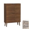 NRNDDVRVAT Hidden Shoe Rack,Shoe Cabinet for Entryway Slim,Hidden Shoe Storage with 2 Flip Drawers,Slim Shoe Storage Cabinet,Narrow Shoe Cabinet for Entryway, Hallway, Foyer, Entrances