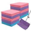 Nuanchu 20 Pieces Extra Large Microfiber Cleaning Cloth Rags Towels Bulk 20 x 28 Inch Washable Microfiber Reusable Car Drying Towel for Home Cleaning Car Wash Pet Drying, Pink, Purple, Blue