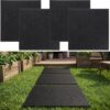 Nuanchu 4 Pcs 12 x 12 Inch Rubber Stepping Stones Outdoor Garden Walkway Non-Slip Durable Pavers for Patio, Pathway, Landscaping, Weatherproof Stepping Stones for Easy Installation (Square,Black)