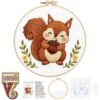 Nuberlic Embroidery Kit for Beginners Stamped Squirrel Needlepoint