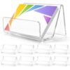 Nufiwra 8 Pack Acrylic Business Card Holder for Desk, Clear Business Card Display Stand with 50 Card Capacity, Desktop Business Card Organizer for Office, Reception Desk, Counter, Trade Shows