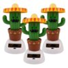 Nukinp 3PCS Solar Bobbleheads, Funny Cactus Solar Dancing Figurines Cute Bobbleheads for Car, Office & Kids Play