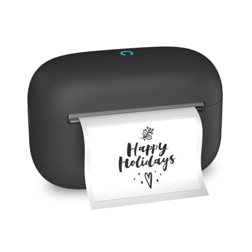 NULLTONEX Label Maker Machine with Tape: Portable Sticker Printer, Support Continuous Label, Sticker Maker Machine with Multiple Templates for Home, Kitchen, School, Office Organization, Black