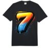 Number 7 Graffiti 7th Birthday Kids Drip Paint Party Seven Comfort Colors Adult Heavyweight T-Shirt