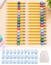 Numbered Pencil Toppers 1-30, Colorful Pencil Number Caps，Light Blue