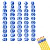 Numbered Pencil Toppers 1-50, Reusable Classroom Pencil Labels, 50 Pack