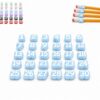 Numbered Pencil Toppers, Reusable Classroom Pencil Labels for Teachers (Light Blue,1-30)
