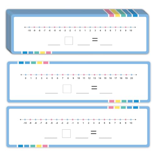 Number Line Dry Erase Boards, 13.7 x 4 Inch Double Sided Cute Cartoon Math Manipulative Whiteboards for Kids Addition Subtraction Practice, Kindergarten Classroom Homeschool Learning Teacher Supplies