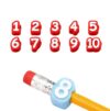 Number Pencil Topper Protector Caps, Soft Pencil Eraser End Decor Accessories for Standard Pencils, Classroom Stationery Marking Supplies Kids Fun Craft Decor(Pink,1~10)