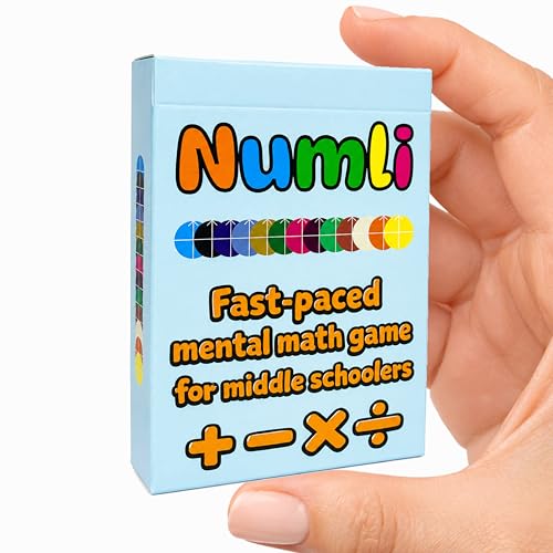 Numli - Math Booster Game 5th, 6th, 7th Grade - More Fun Than Flash Cards - Add, Subtract, Multiply, Divide - Classroom Games - Middle School Games - Math Card Games
