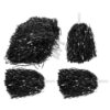 NUOBESTY 15pcs Black Sport Event Pom Poms with Handle Design for Cheerleaders, Easy to Grip Pet and Abs Small Cheerleading Props for Basketball and Team Spirit