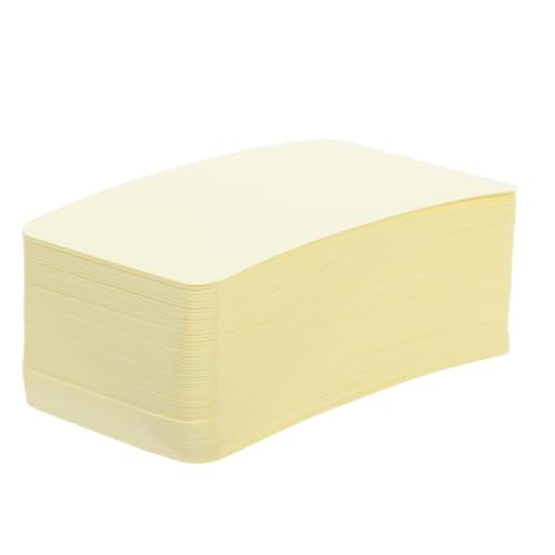 NUOBESTY Blank Index Cards Matte Finish Yellow 100pcs with Rounded Corners, Paper Material Unruled Surface, Versatile for Quick Reminders and Meetings, for Office Workers and Students