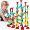 NUOBESTY Marble Track Set for Kids, Construction Building Blocks Toy, Marble Track Race Game, Montessori Toddler Activity, Creative Stem Toy for Ages 3+