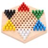 Nurnesy Chinese Checkers Board Game Toy for Adults Seniors, Wooden Checkers Game Set, 66 Wooden Pegs in 6 Bright Colors, Fun Family Board Games for All Ages
