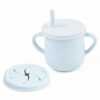 NurtureNest Co. Silicone Snack Cup & Sippy Cup Set – Soft Food-Grade Silicone, Easy to Hold, Dishwasher Safe Toddler Feeding Cups for Home & Travel (Baby Blue)