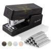 NUSIGN Mini Stapler with 830 Staples, Small Cute Desk Staplers, 25 Sheet Capacity, Fluid Black