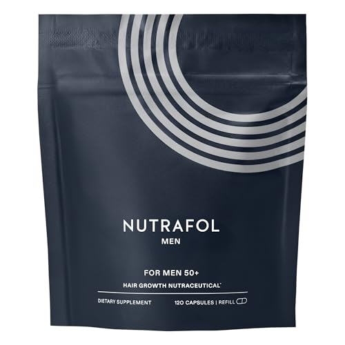 Nutrafol Men 50+ Hair Growth Supplements, Clinically Tested for Visibly Thicker Hair and Scalp Coverage, #1 Dermatologist-Recommended Hair Growth Supplement Brand - 1 Month Supply, 1 Refill Pouch